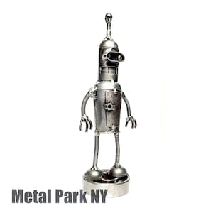 Robot Sculpture - Handmade from Scrap metal and Motorcycle Parts, One of a kind, Sci-Fi Figure