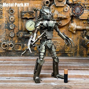 Hand made scrap metal Predator, Scrap metal Sculpture, Recycled metal art, Fugitive hunter