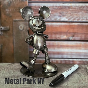 Robot Mouse - Handmade Recycled Metal Sculpture ,Scrap Industrial Art, Cartoon-inspired