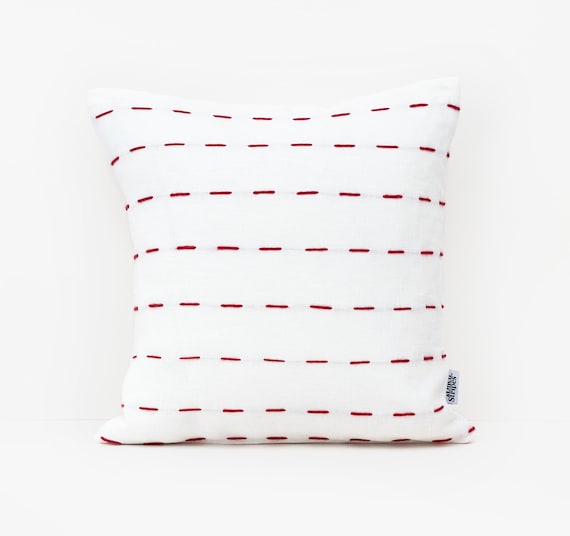 Red Stripe Pillow Cover Farmhouse Pillow Covers modern farmhouse style