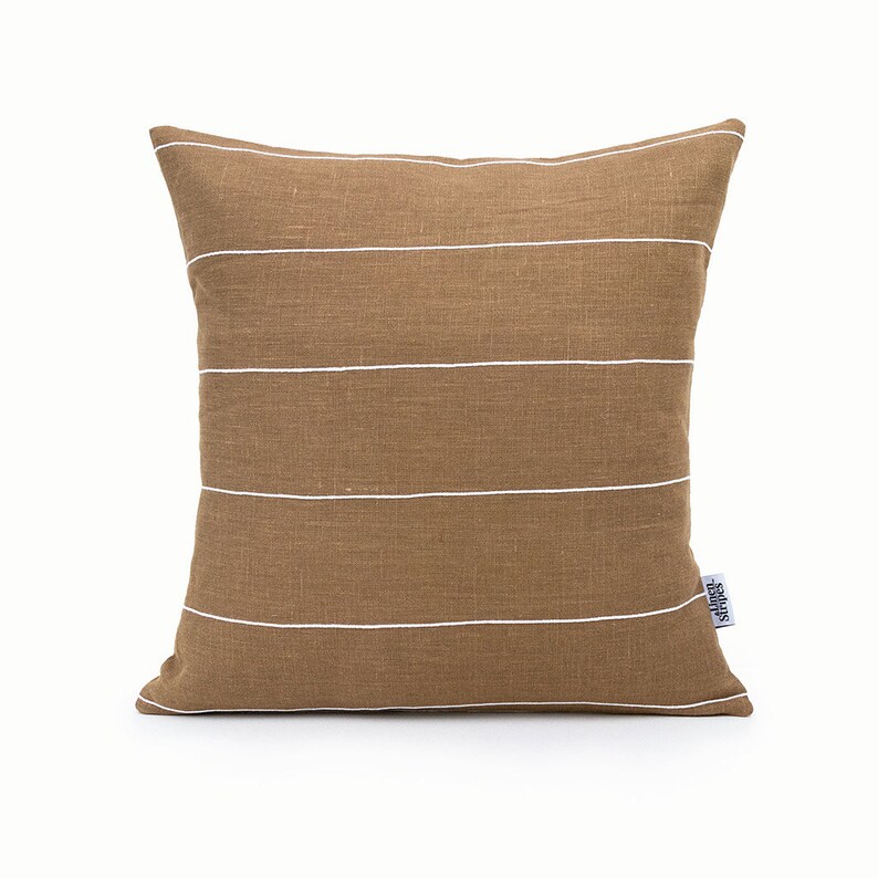 Natural Linen Pillow Covers 26x26 Euro Sham Striped Pillow Etsy