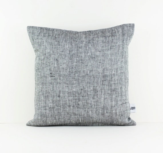 Linen Color Block Pillow Cover Set in Beige and Dark Grey Linen Pillow Color