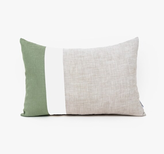 Moss Green Lumbar Pillow Cover Mid Geometric Throw Pillow Covers 12x20