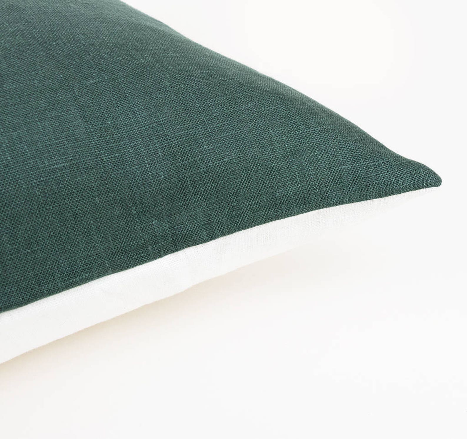 Forest Green Linen Pillow Cover. Dark Green Cushion Cover. Etsy UK