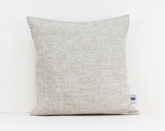 Fodera per cuscino in lino naturale 55x55, cuscini moderni per fattoria federe fatte a mano, federa tradizionale biancheria Euro Sham 26
