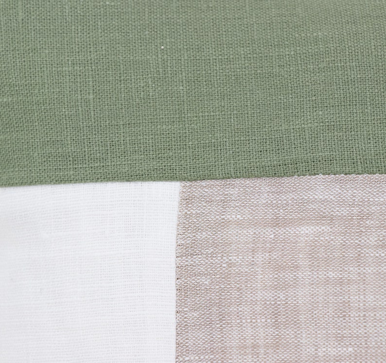 Moss Green Linen Pillow Cases Geometric Throw Pillow covers Etsy