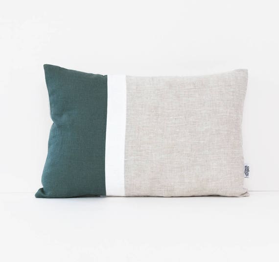 Color Block Pillow Covers Dark Green Color Block Pillow Cover Dark Grey