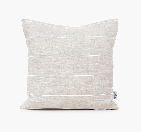 Stripe Pillow Covers Linen Striped Euro Sham Pillow Cover Linen