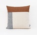 Scandinavian Cushion Cover Faux Leather Pillow Covers, Color Block Pillow Cases Grey Linen Pillow Shams, Hygge Throw Pillow Minimalist home 