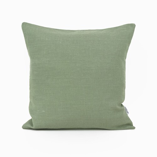 Moss Green Linen Pillow Cases Geometric Throw Pillow Covers Etsy UK