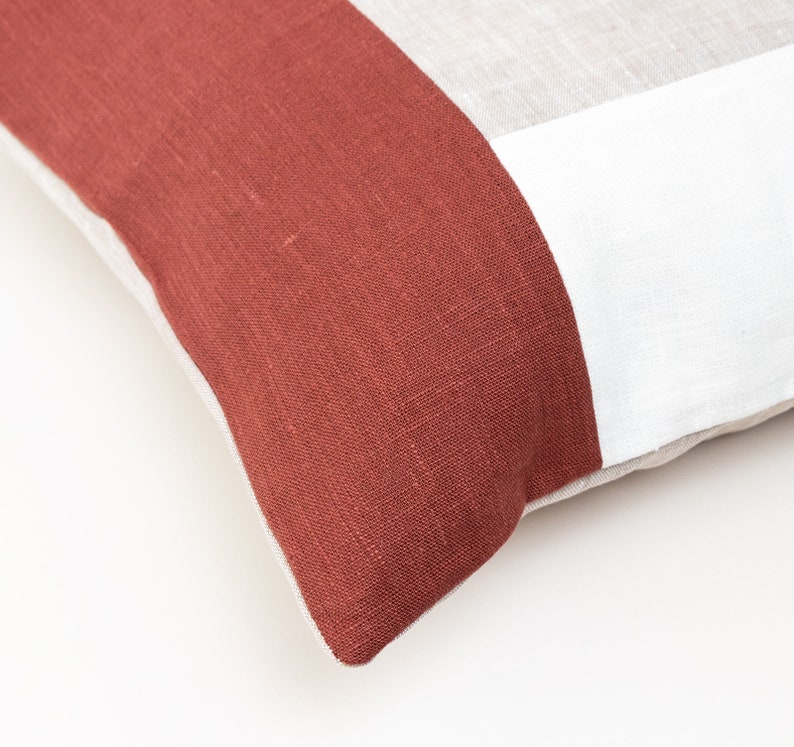 Rust Pillow Covers 24x24 Cushion Cover Rust Linen Pillow Etsy