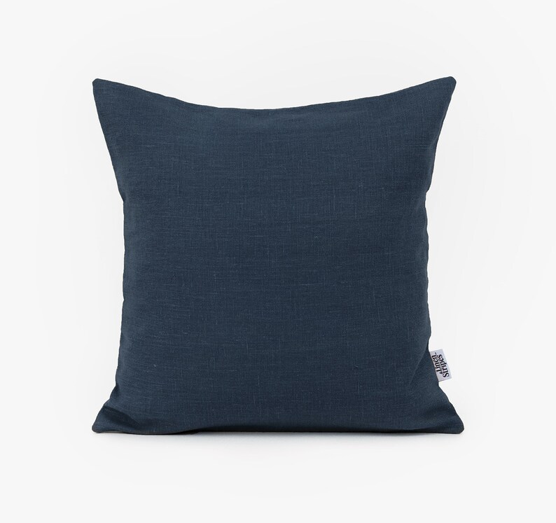Navy Linen Pillow Covers 24x24 Pillow Cover Navy Cushion Etsy UK