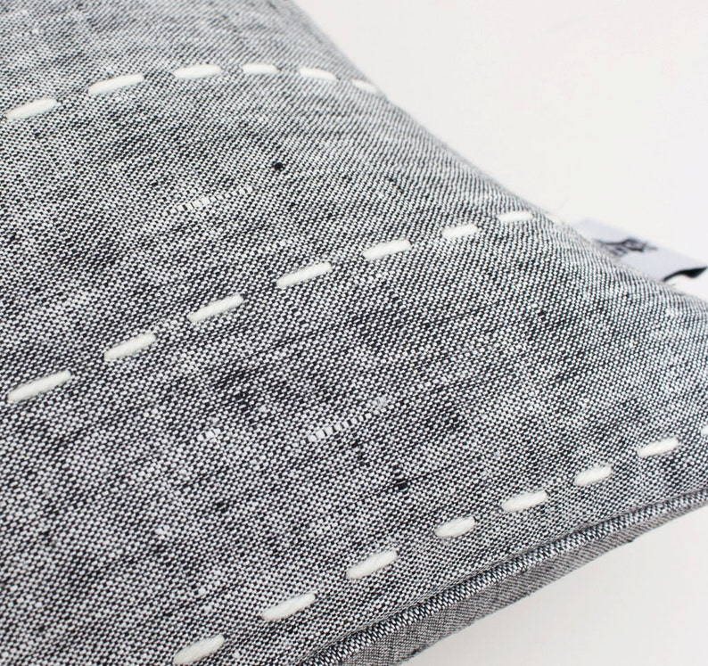 Striped Pillow Cover. Grey Linen Cushion Cover. Gray Etsy UK