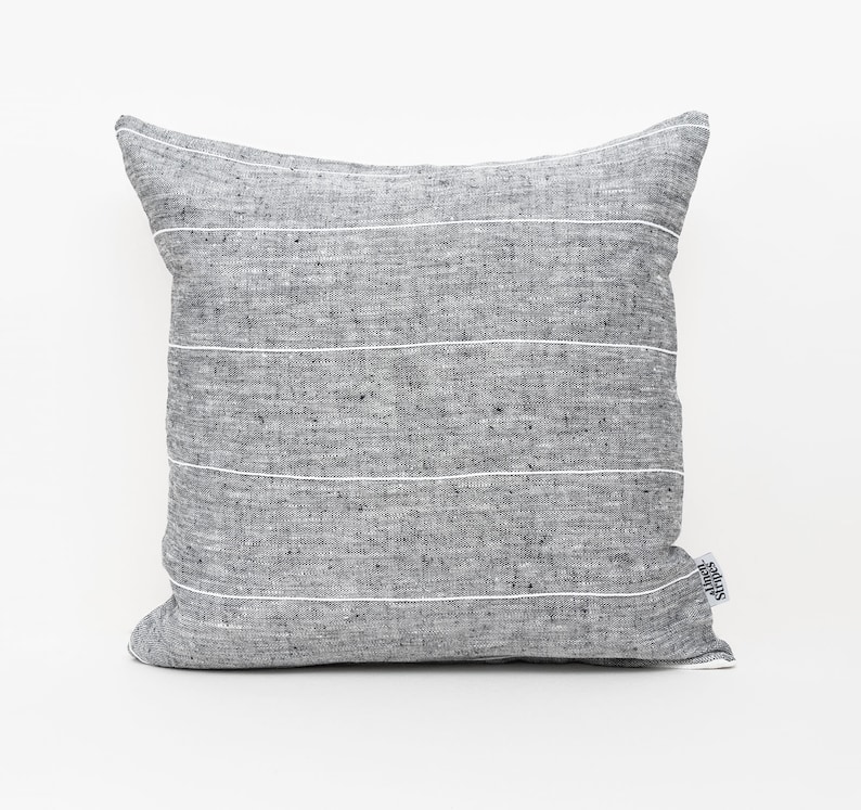 Natural Linen Pillow Covers 26x26 Euro Sham Striped Pillow Etsy