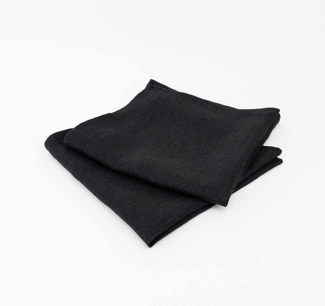 Black Linen Napkin Reusable Napkins Cloth, Restaurant Napkins Linen