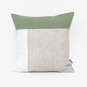 Linen Cushion Cover Color Block Pillow 11 colors Pillow Covers, green