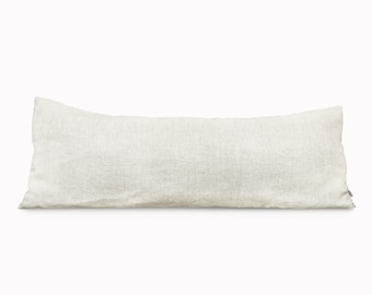 Natural Linen Body Pillow Cover 20x54, Body Pillow Case Lumbar Pillow Cover Bolster, Organic Pregnancy Pillow Cases Linen Cushion Cover