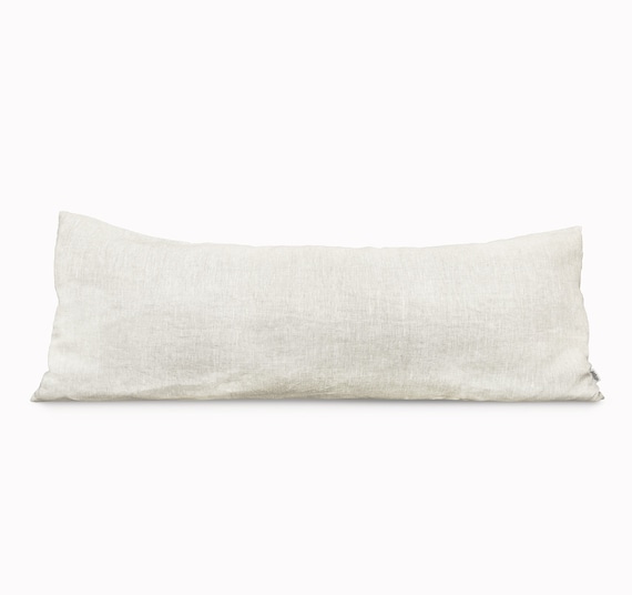 Natural Linen Body Pillow Cover 20x54 Body Pillow Case Lumbar Etsy