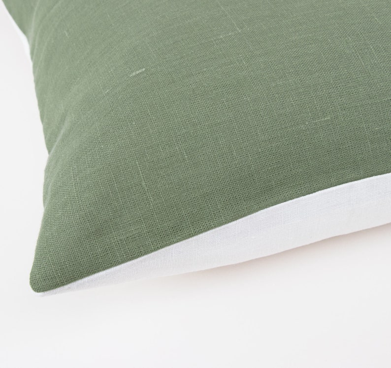 Moss Green Pillow Cover Linen Throw Pillow Covers 24x24 Linen Etsy