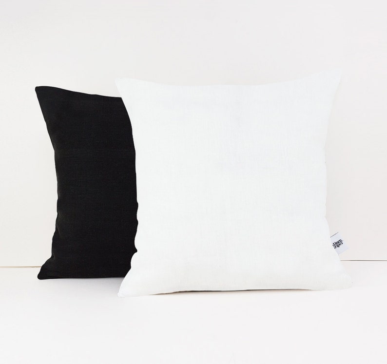 White Linen Cushion Cover. Organic Linen Bedding. White Linen Etsy UK