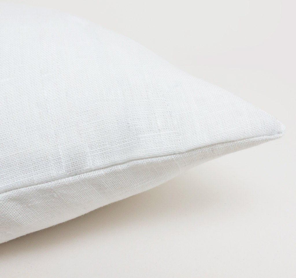 White Linen Cushion Cover. Organic Linen Bedding. White Linen Etsy UK