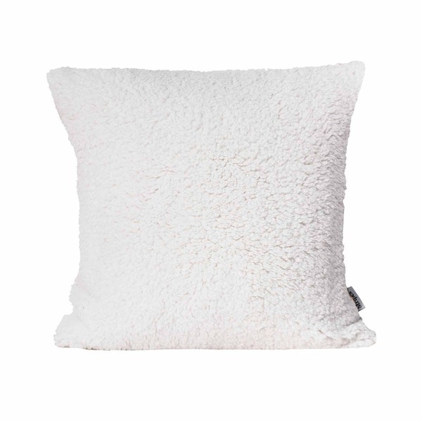 Housse de coussin Sherpa blanche, taie d’oreiller en fausse fourrure douce, oreiller en peluche, taie d’oreiller en peluche moelleuse, taies d’oreiller scandinaves en fausse peau de mouton