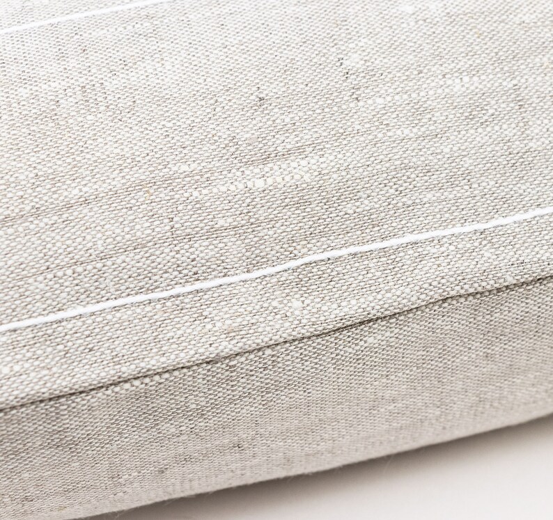 Natural Linen Cushion Cover White Stripe Pillow Covers Linen Etsy