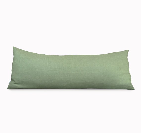 Linen Body Pillow Case Green Lumbar Pillow Cover 20 x 54 | Etsy