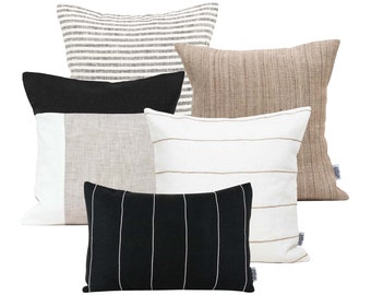 Schnittmuster Sofa Kissen Set, Leinen Kissenbezüge Set, Dekorative Kissenbezüge Set, Skandinavische Kissenbezüge, Dekokissenbezüge für Couch