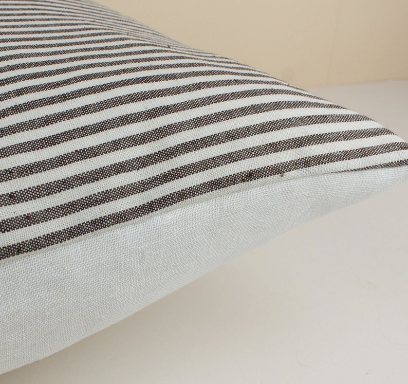 Black and White Stripe Linen Pillow Cover Decorative Throw Etsy