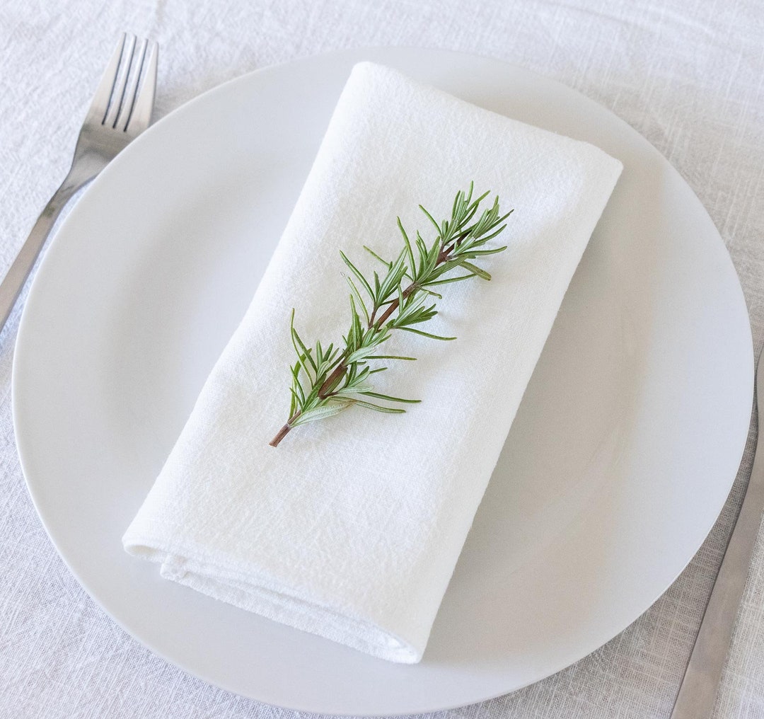 Off White Linen Napkins Stonewashed Napkins, Christmas Cloth Napkin
