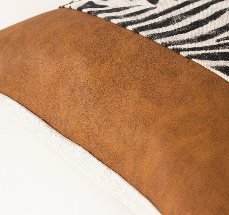 Faux Leather Pillow Cover 26x26 Euro Sham Zebra Cushion Cover Etsy