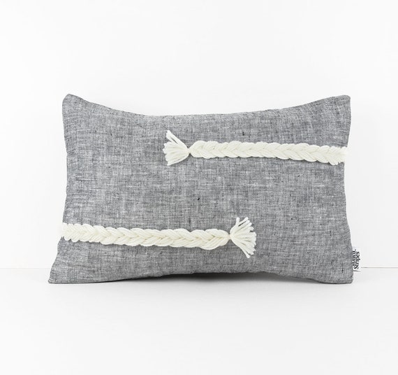 gray lumbar pillows