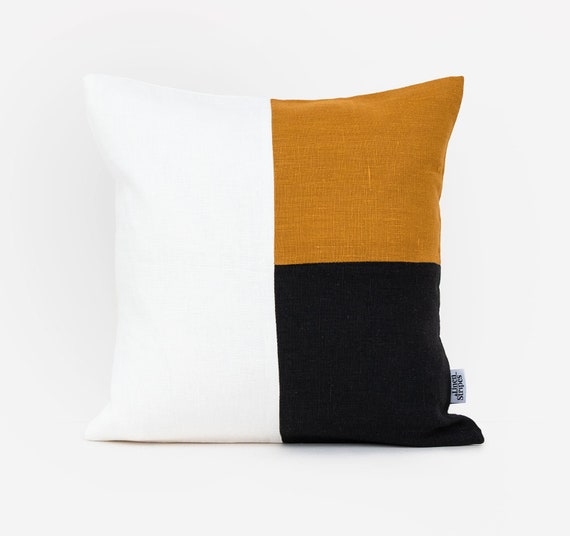 Decorative Pillow Covers Mid Century Moth pillow cover Black gold coushion