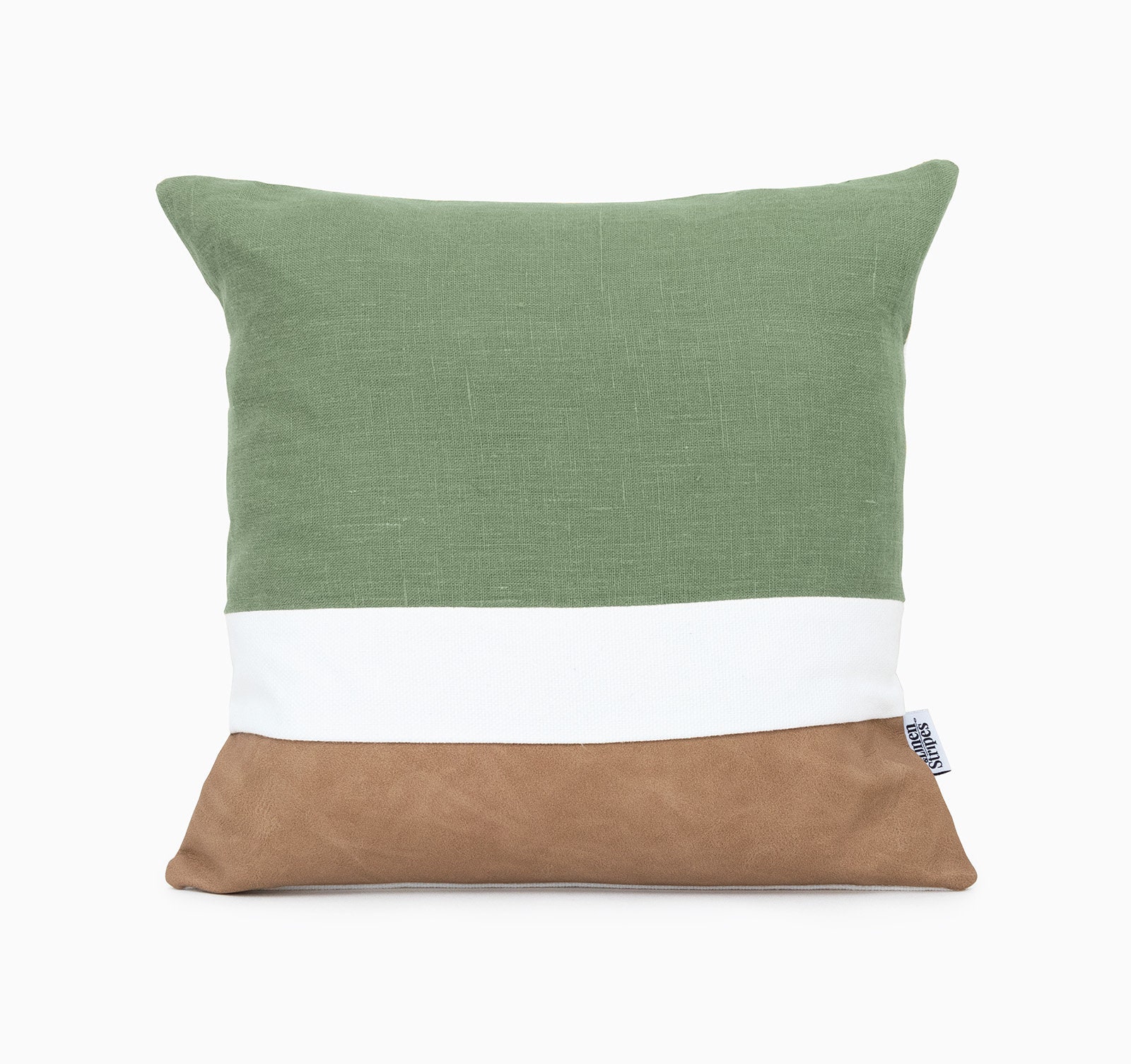 green leather pillow