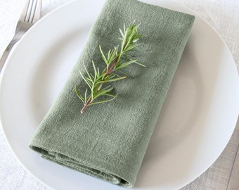 Sage Green Linen Napkins for Dinner Table, Christmas Napkins Set Made to Order, Cloth Napkins Bulk, Fabric Napkins for Wedding Reception UK