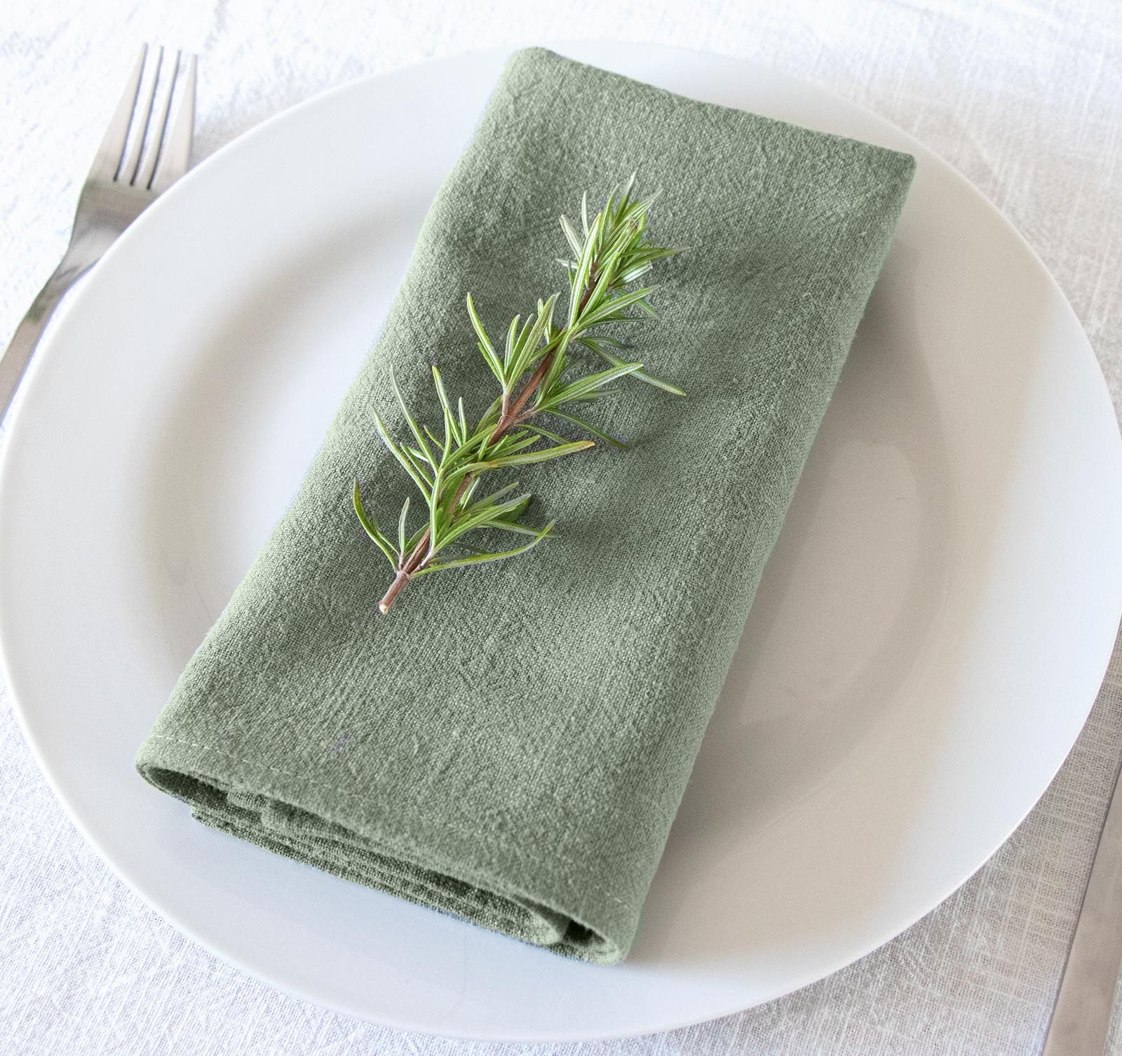 Green linen napkins - Beanchy