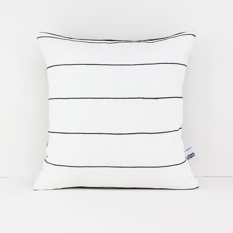 Natural Linen Pillow Covers 26x26 Euro Sham Striped Pillow Etsy