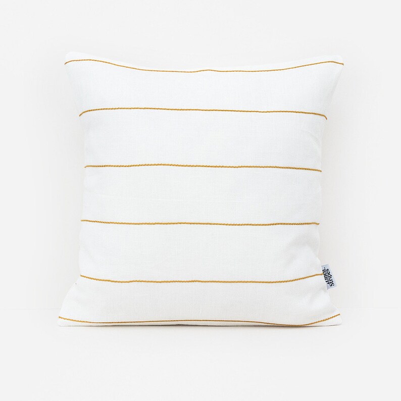 Natural Linen Pillow Covers 26x26 Euro Sham Striped Pillow Etsy