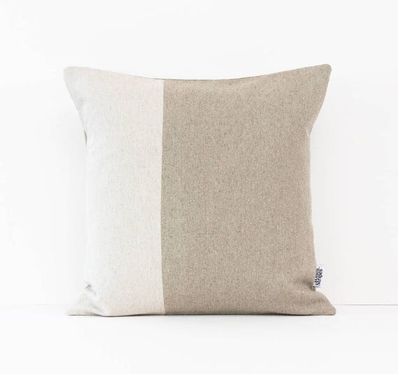 Linen pillowcase Euro shams 26x26 Throw Natural Quilted Euro Pillow | Euro