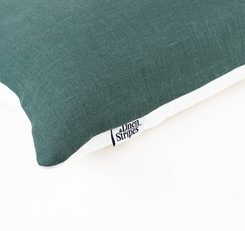 Forest Green Linen Pillow Cover. Dark Green Cushion Cover. Etsy