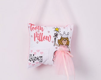 Hanging Tooth Fairy Pillow  / Personalized Tooth Fairy Pillow / Princess Pillow / Lost Tooth / Tooth Fairy Girl