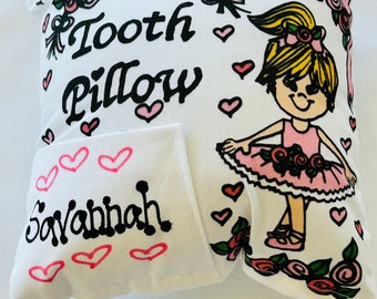 Personalized Ballerina Tooth Fairy Pillow / Ballerina / Ballet / Tooth Pillow / Lost Tooth Pillow / Tooth Fairy Pillow