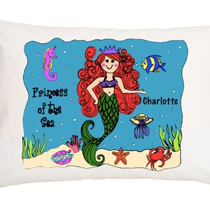 Personalized Mermaid Pillow / Mermaid Pillow / Personalized Pillow Case Kids / Mermaid Pillowcase