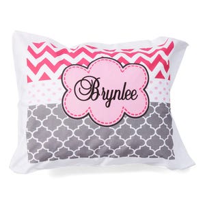 Personalized Pillowcase / Custom Pillowcase /  Personalized Pillow Case Kids / Personalized Pillowcase Girl /Pink / Chevron