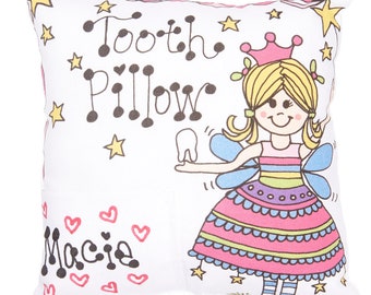 Personalized Pipi Tooth Fairy Pillow  / Girl /  Tooth Pillow / Lost Tooth / Personalized Pillow / Fairy / Tooth Fairy Pillow