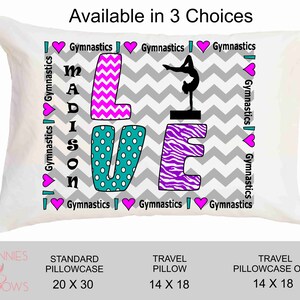 Personalized Gymnastics Pillowcase / Gymnast Pillowcase / Pillow Case Kids / Personalized Pillowcase / Gymnastic Gifts