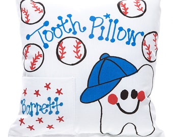 Personalized Baseball Tooth Fairy Pillow / Baseball / Baseball Pillow / Tooth Pillow / Lost Tooth Pillow / Tooth Fairy Pillow Boy