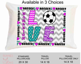 Personalized Soccer Pillowcase / Soccer Pillowcase / Pillow Case Kids / Personalized Pillowcase / Soccer Gifts