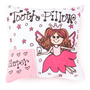 Personalized Tooth Fairy Pillow Petal / Girl / Tooth Pillow / Lost Tooth / Personalized Pillow / Fairy / Tooth Fairy Pillow image 3